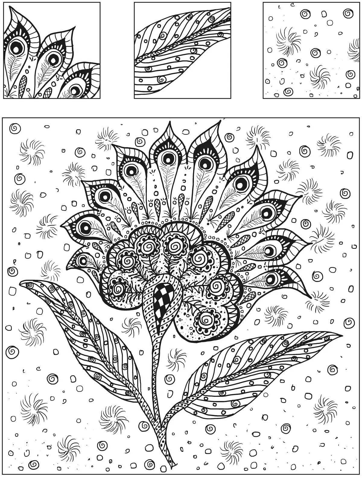Colorful coloring pages magic patterns