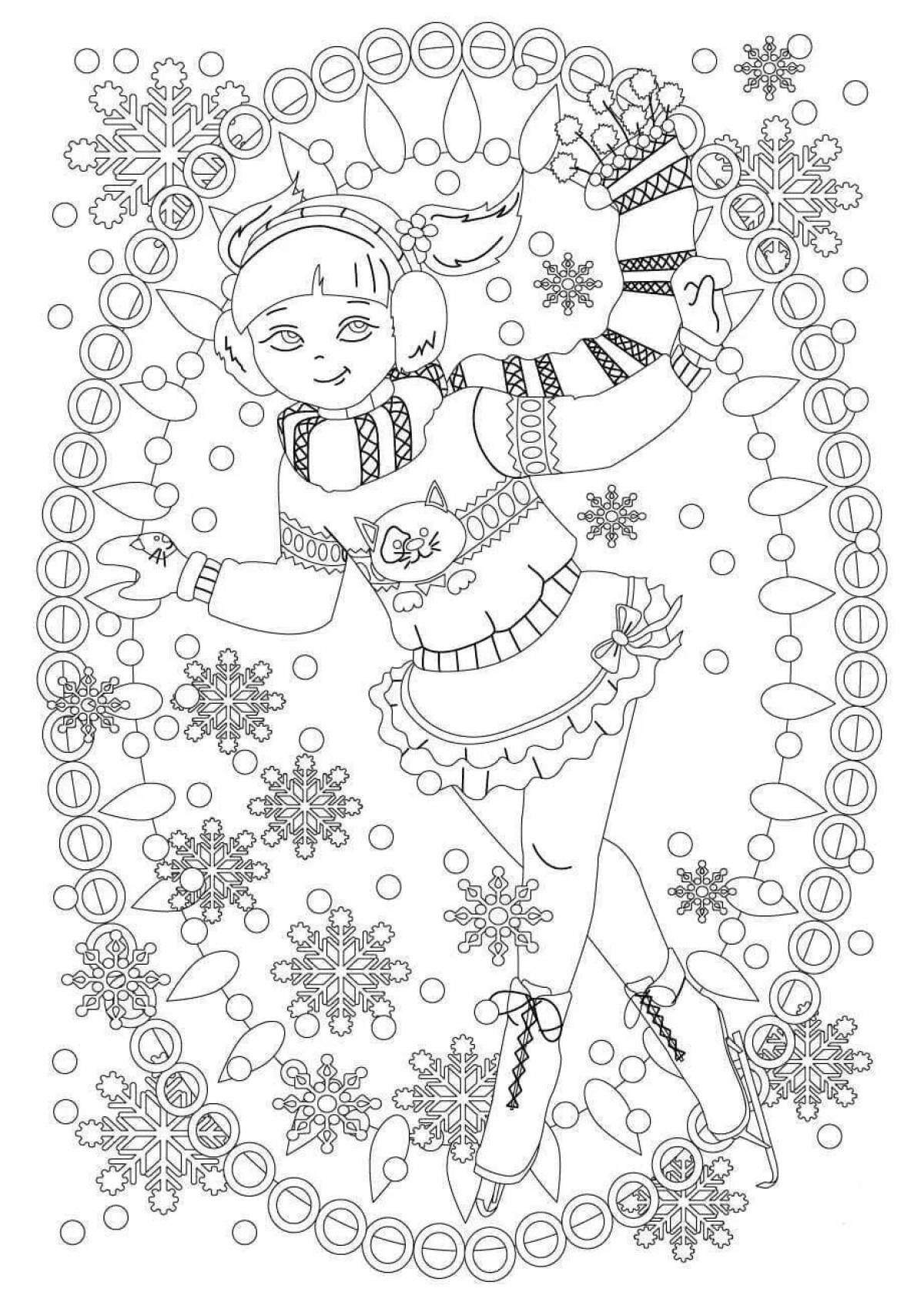 Elegant winter coloring book