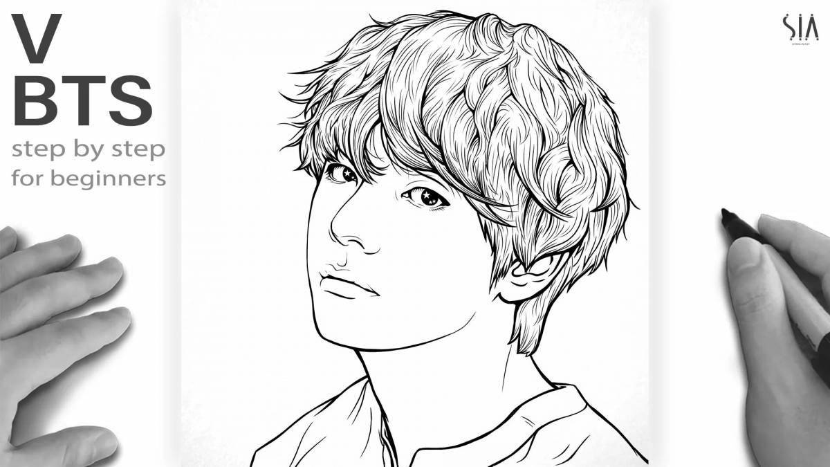 Bts taehyung glowing coloring book