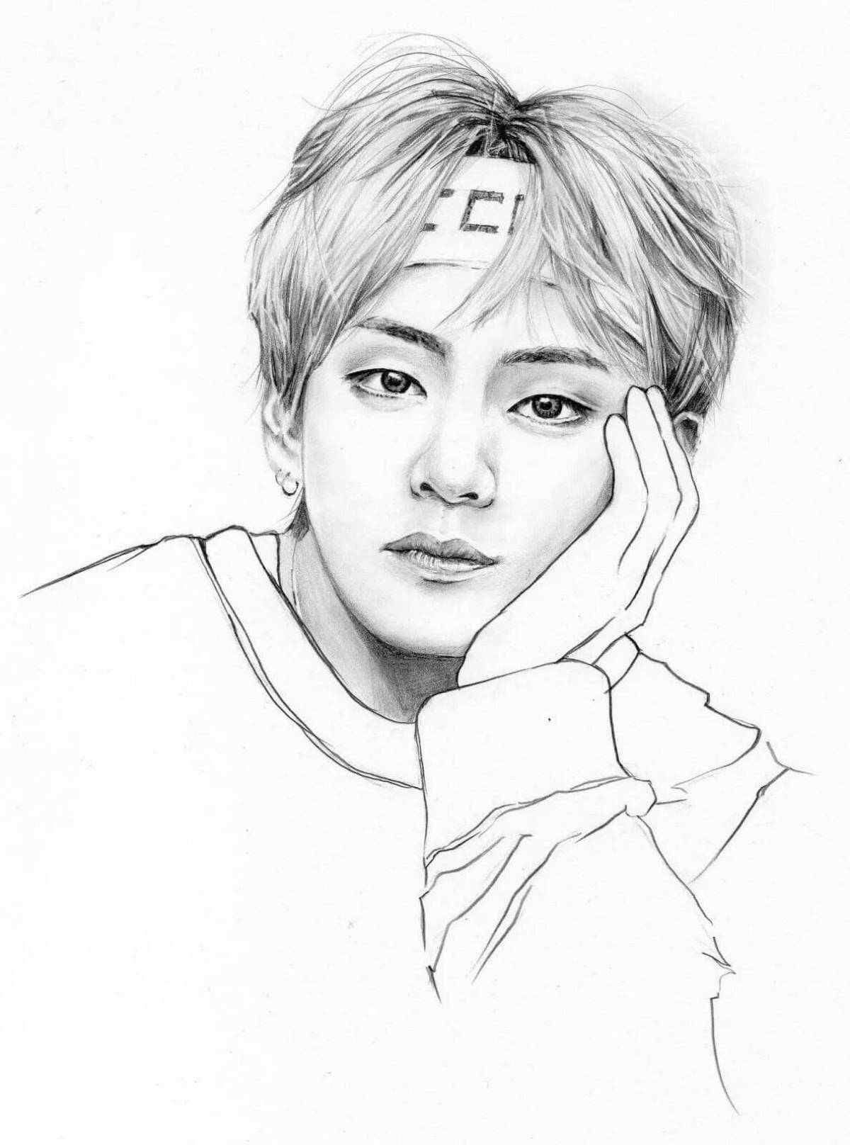 Great bts taehyung coloring book