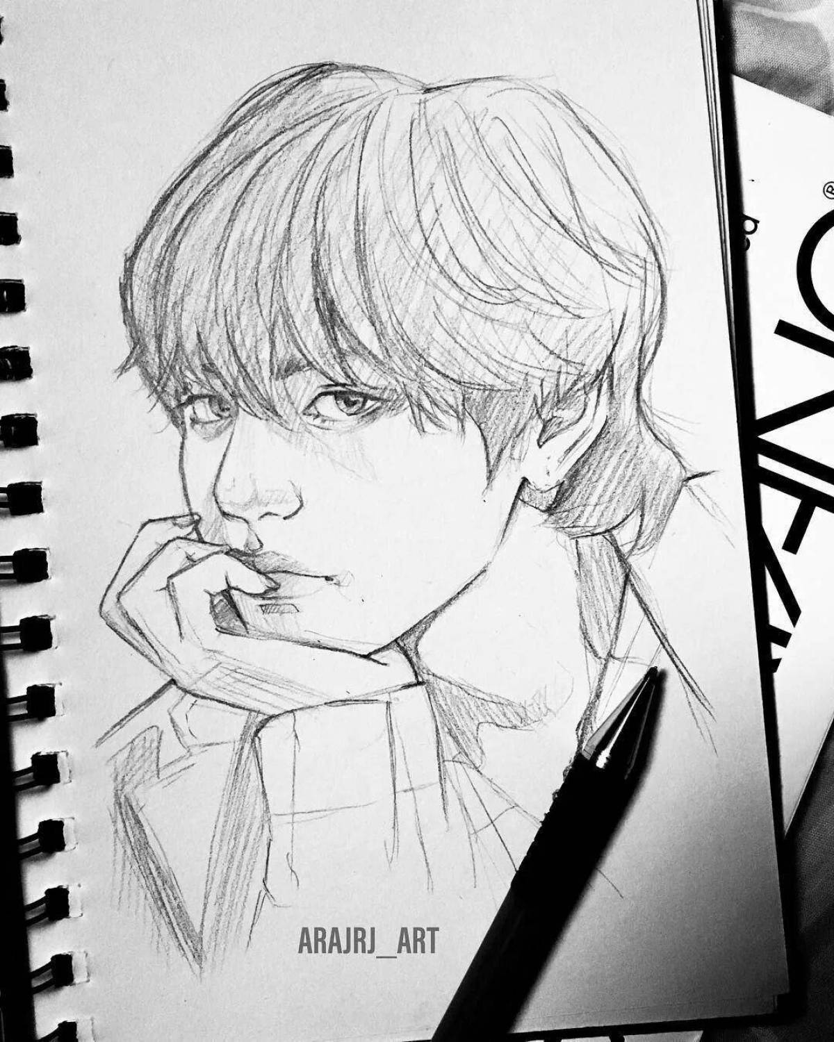 Great bts taehyung coloring book