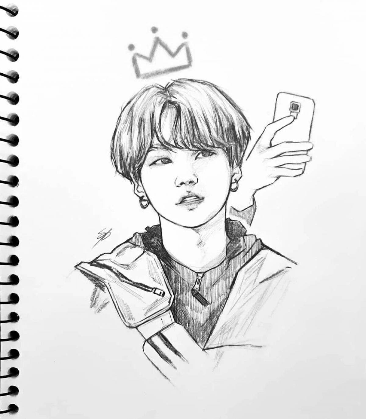 Vivacious coloring page тэхён из bts