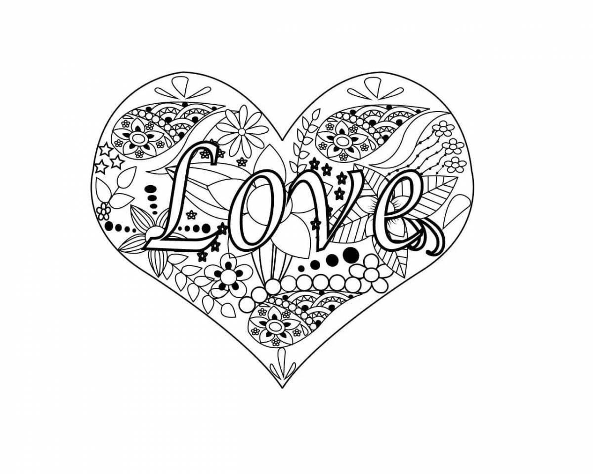Relaxing heart anti-stress coloring book