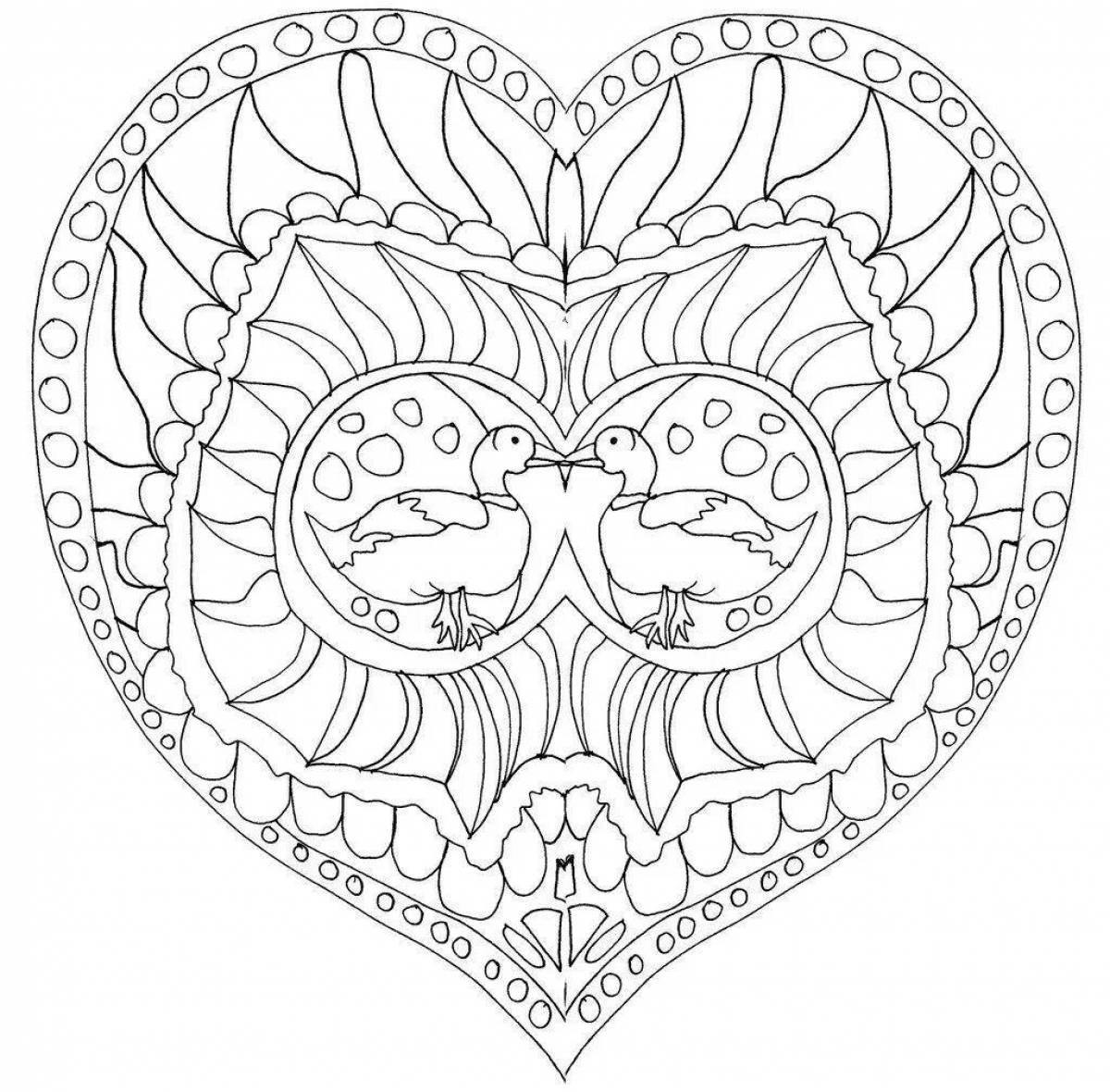 Charming heart antistress coloring book