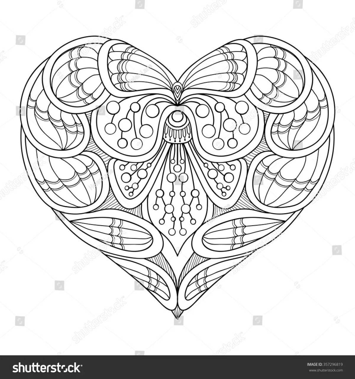 Delightful heart antistress coloring book