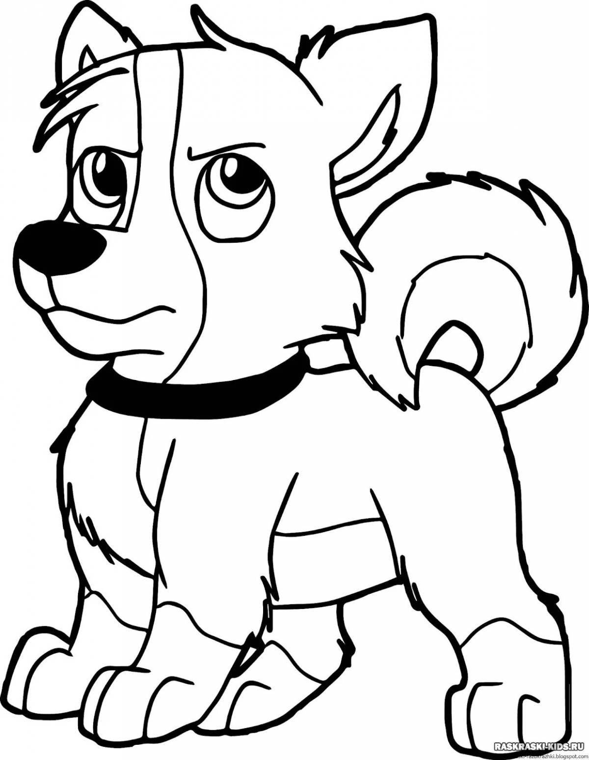 Loving dog coloring page