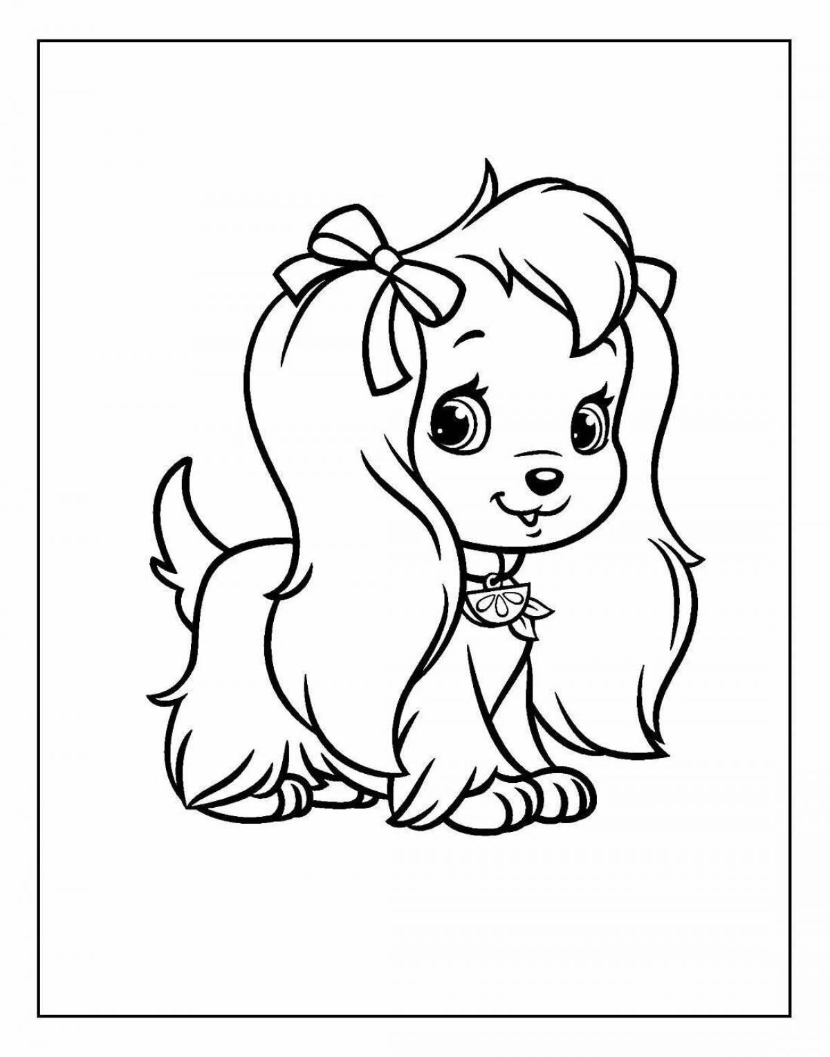 Coloring page excited dog