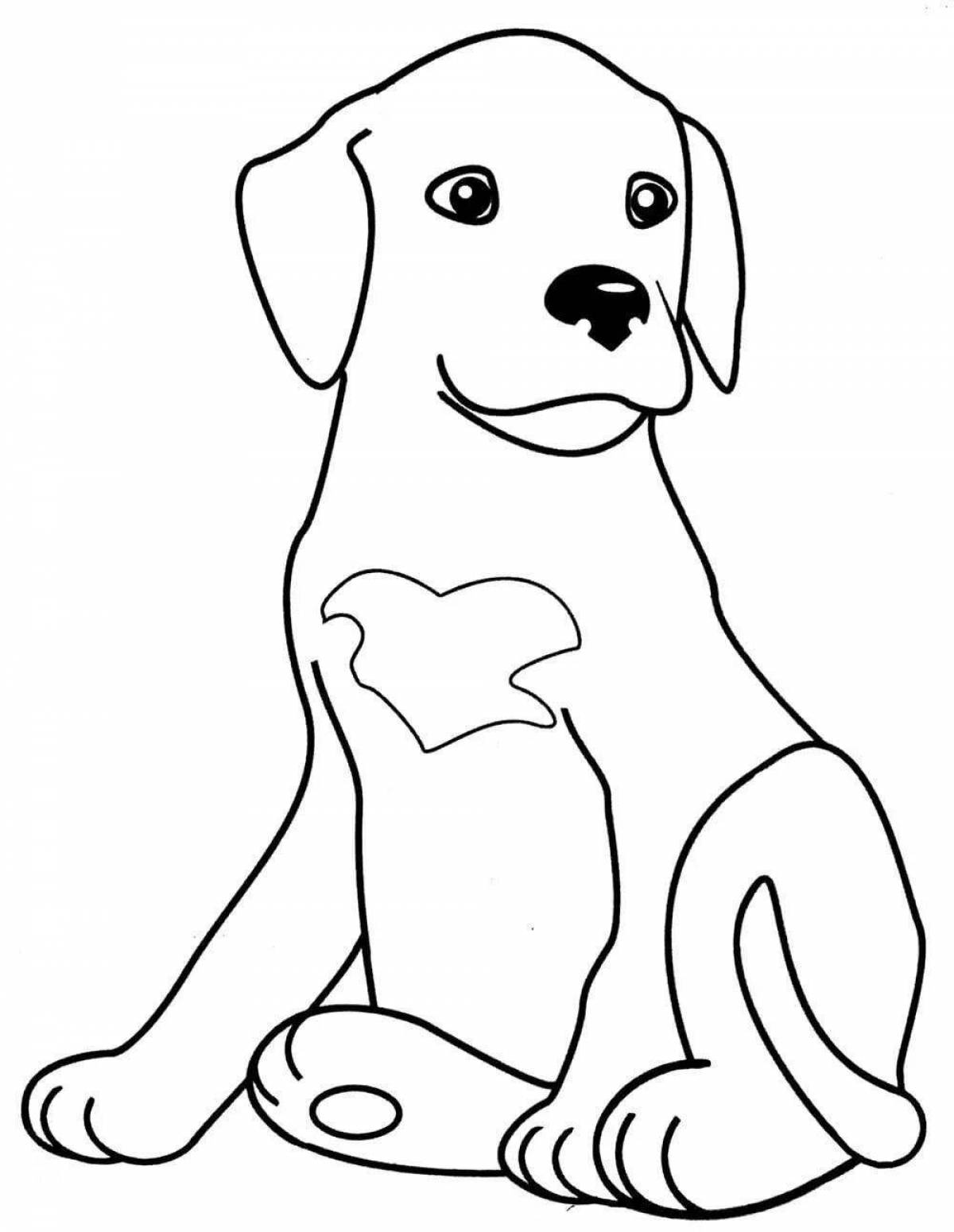 Раскраска ласковая собака