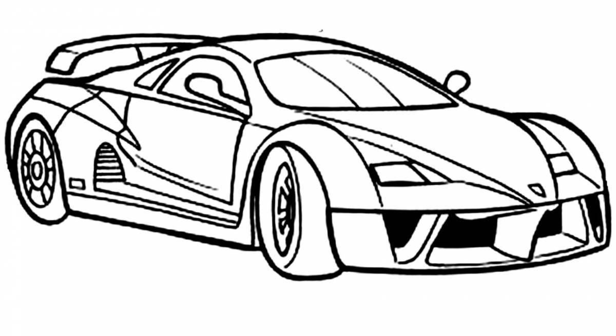 Раскраска великолепный автомобиль bugatti