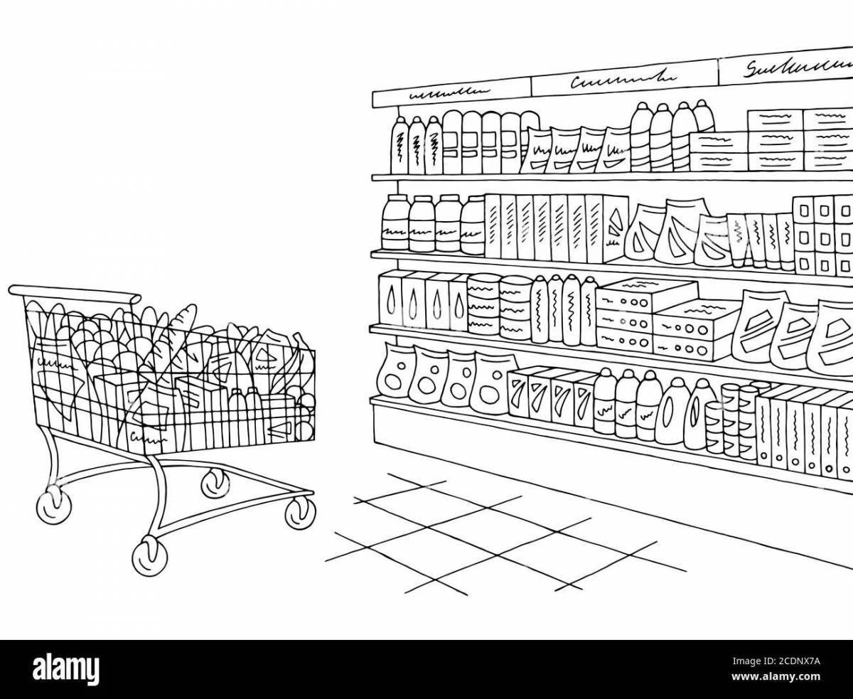 Coloring page nice grocery store
