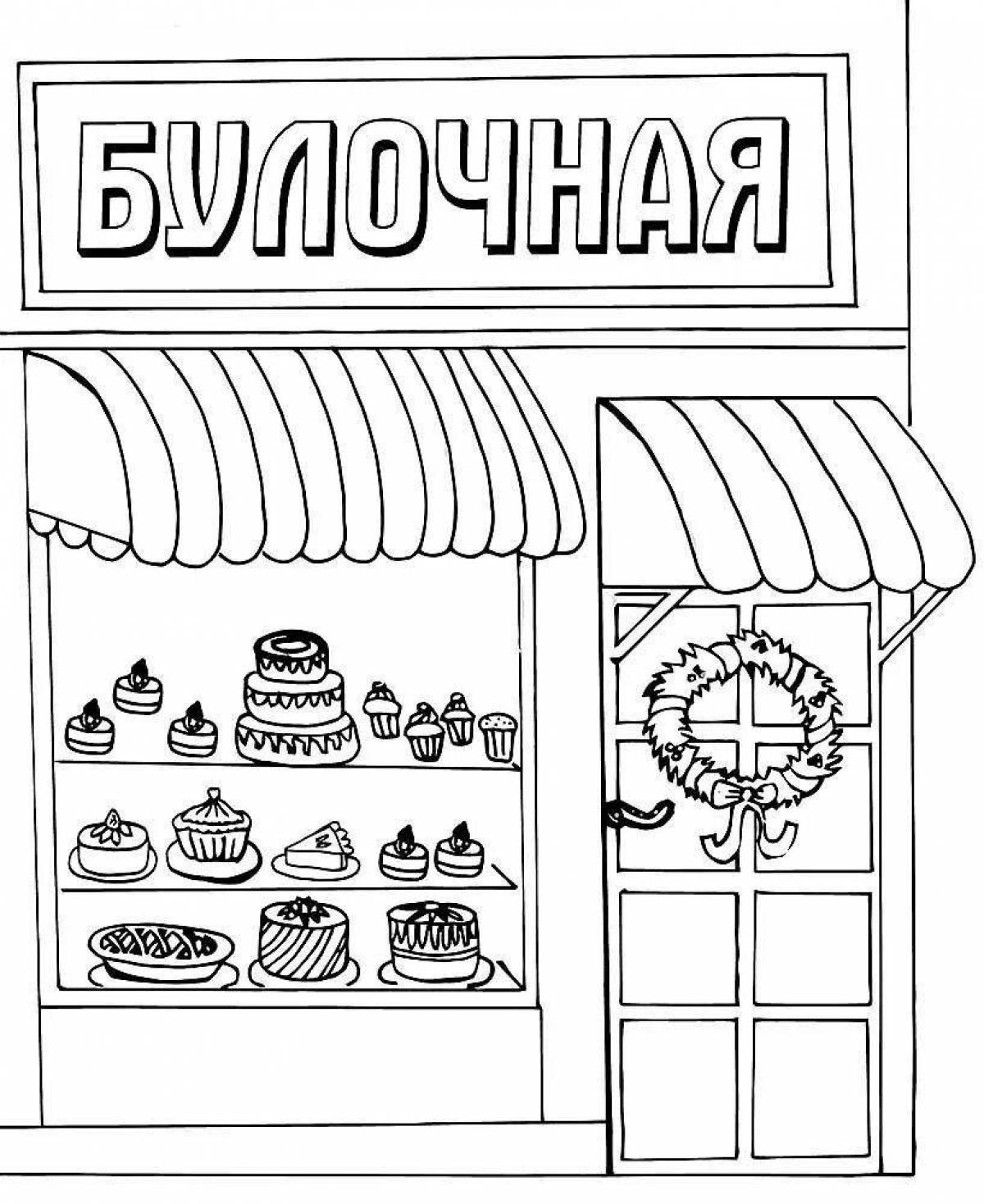 Gorgeous grocery store coloring page