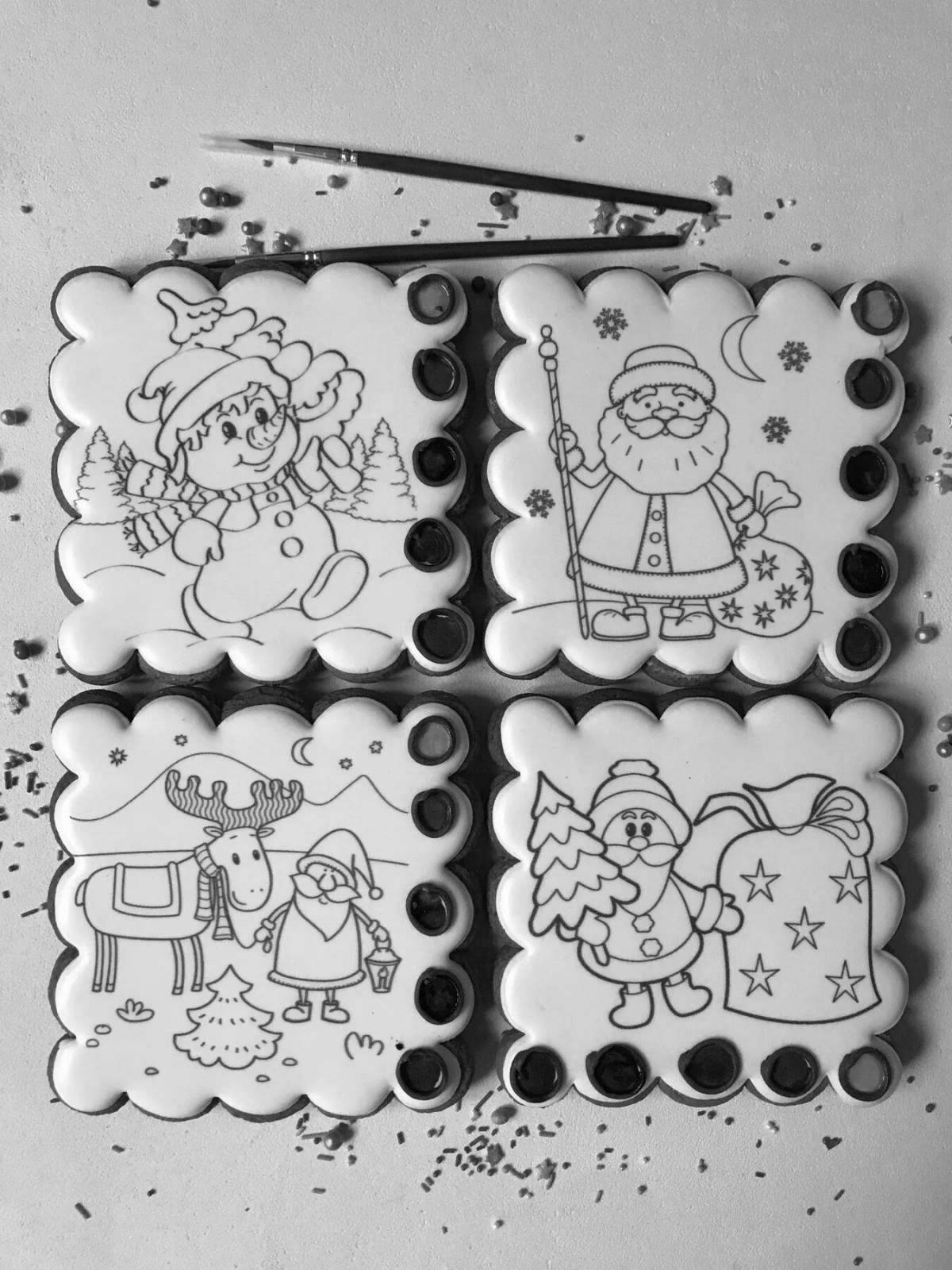 Coloring instructions for holiday gingerbread