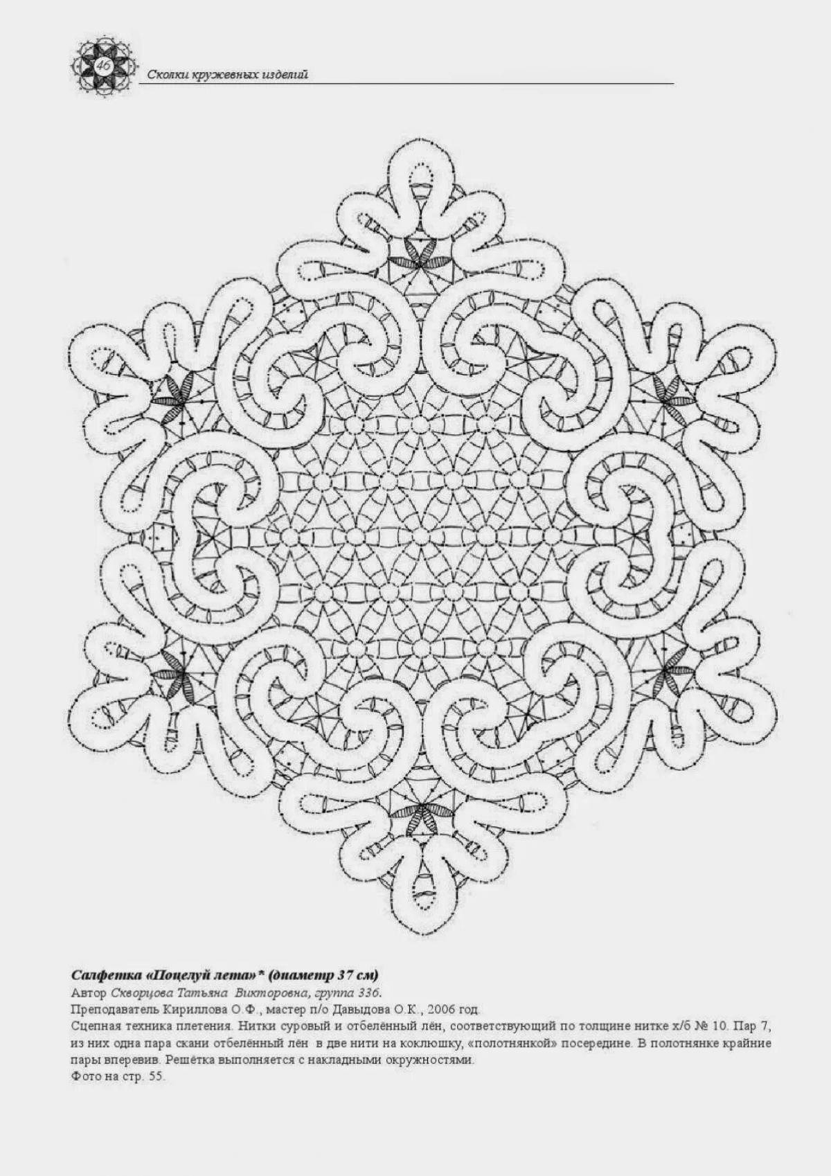 Coloring page cute Vologda lace