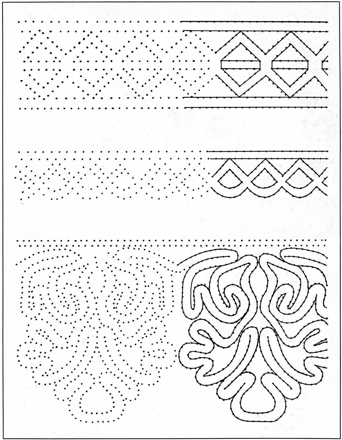 Coloring page beautiful Vologda lace