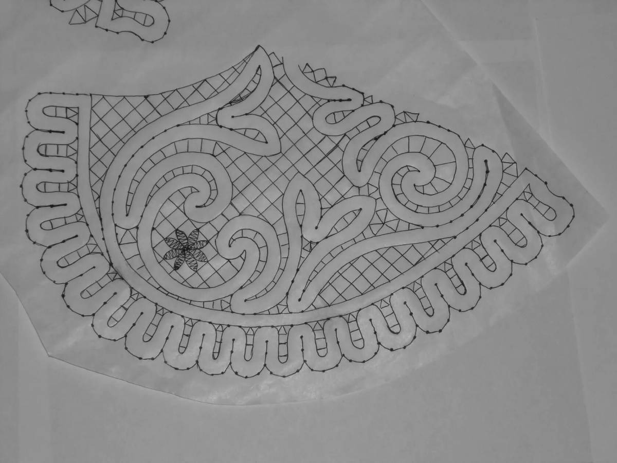 Coloring page exotic Vologda lace
