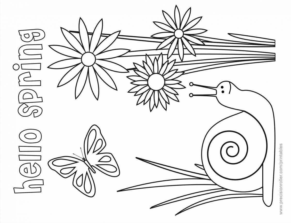 Colorful creative spring coloring