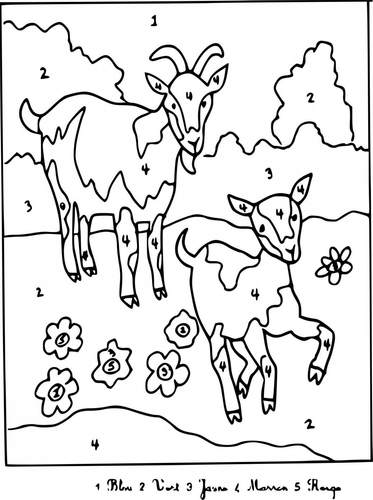 Entertaining coloring wild by numbers