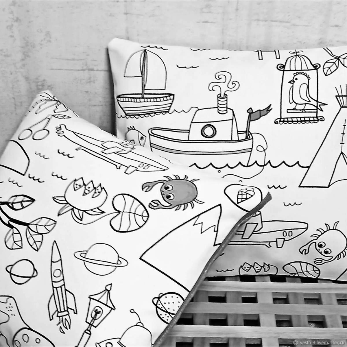 Coloring funny pillowcase by numbers