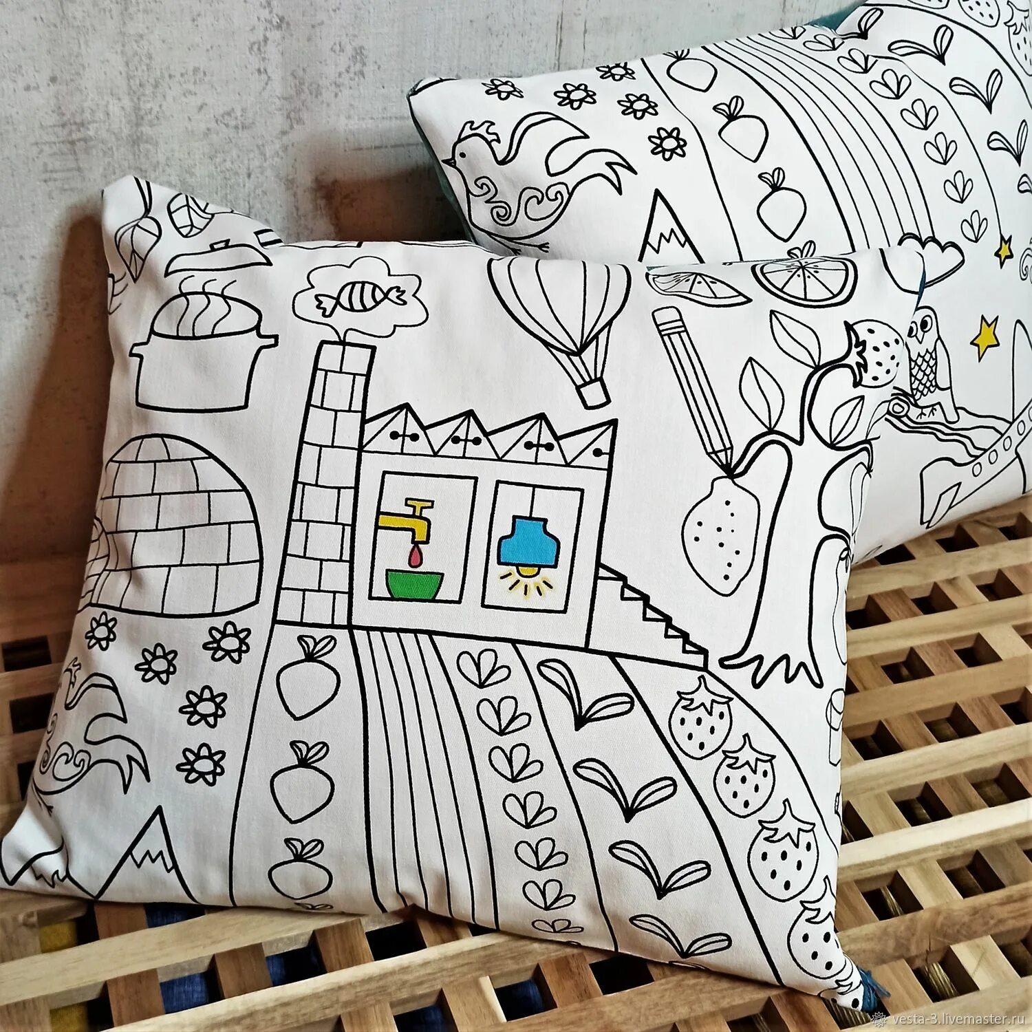 Coloring by numbers friendly pillowcase