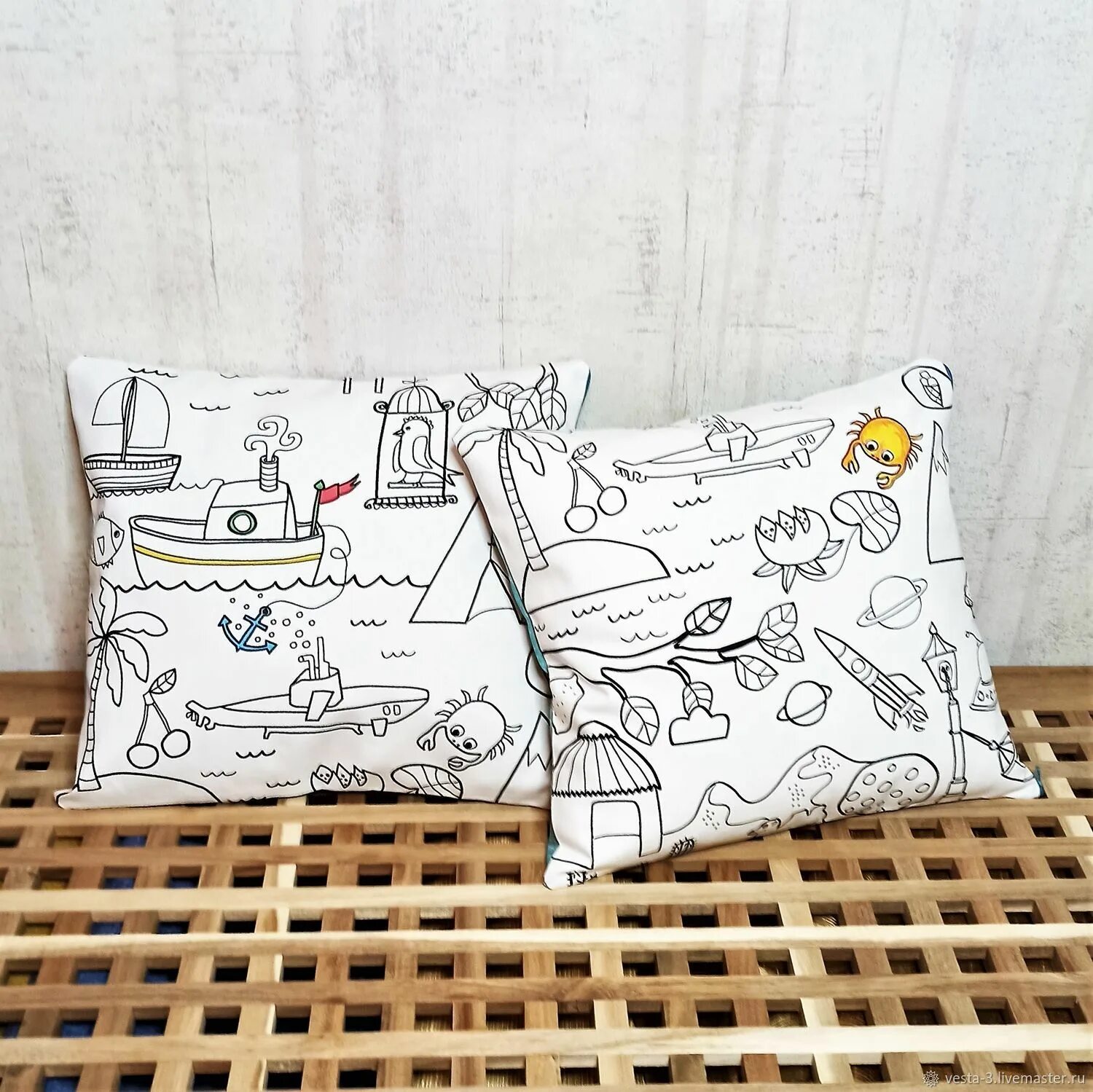 Attractive pillowcase by numbers coloring