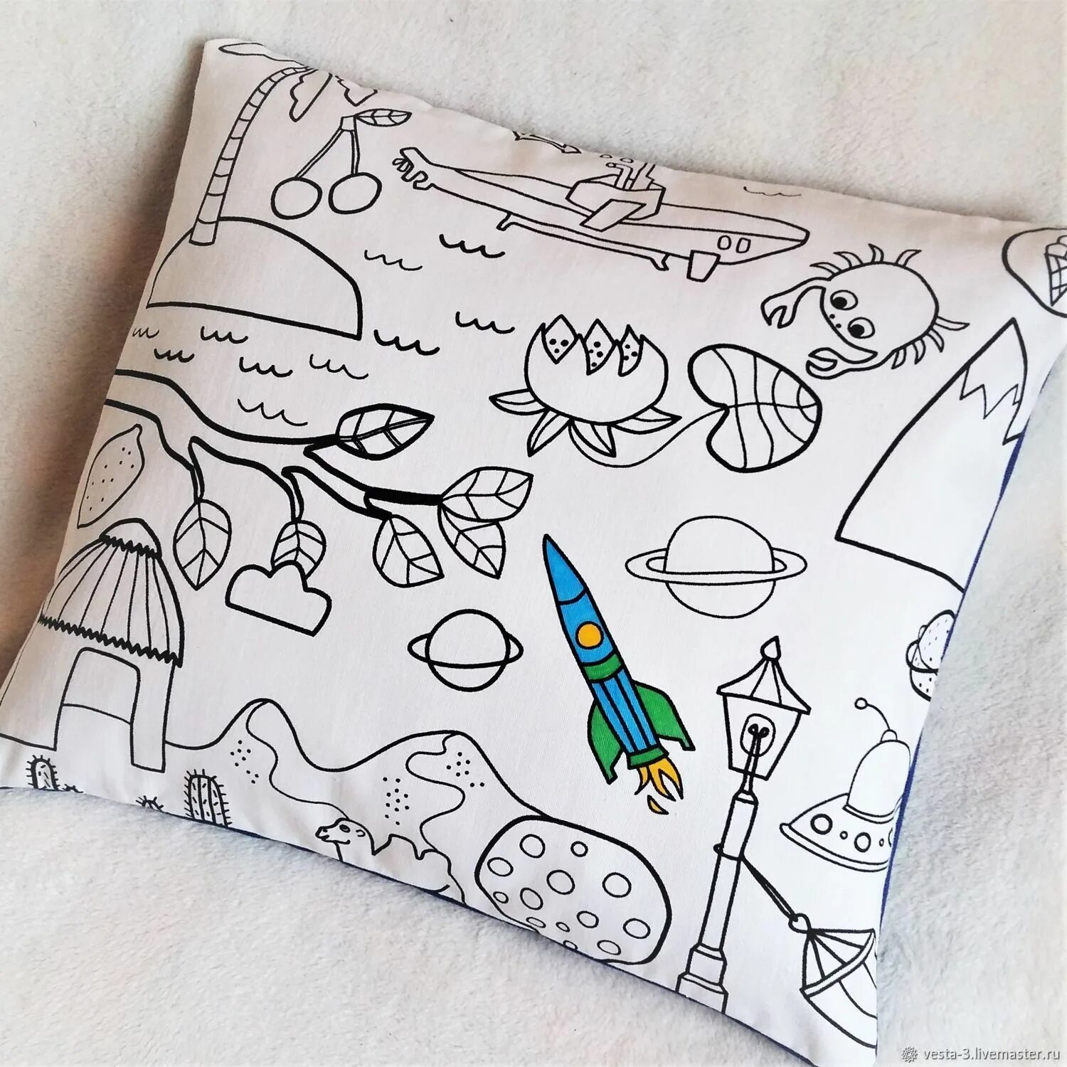 Colouring irresistible pillowcase by numbers