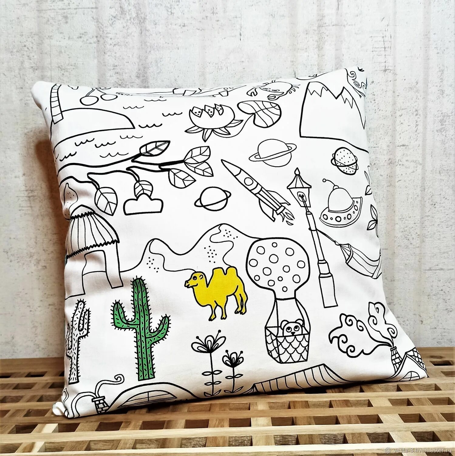 Coloring book enchanting pillowcase by numbers