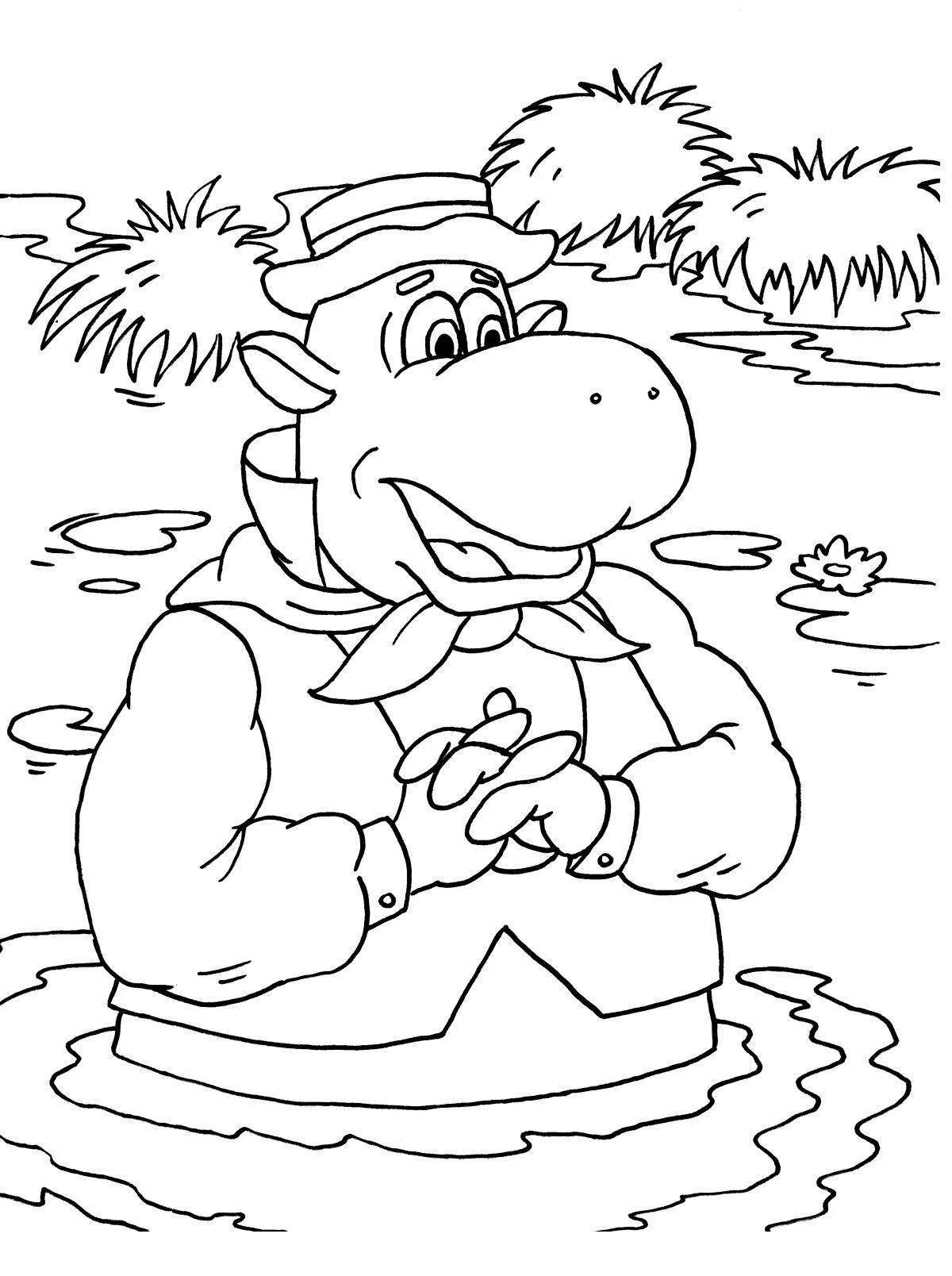 Funny funky uncle mokus coloring page