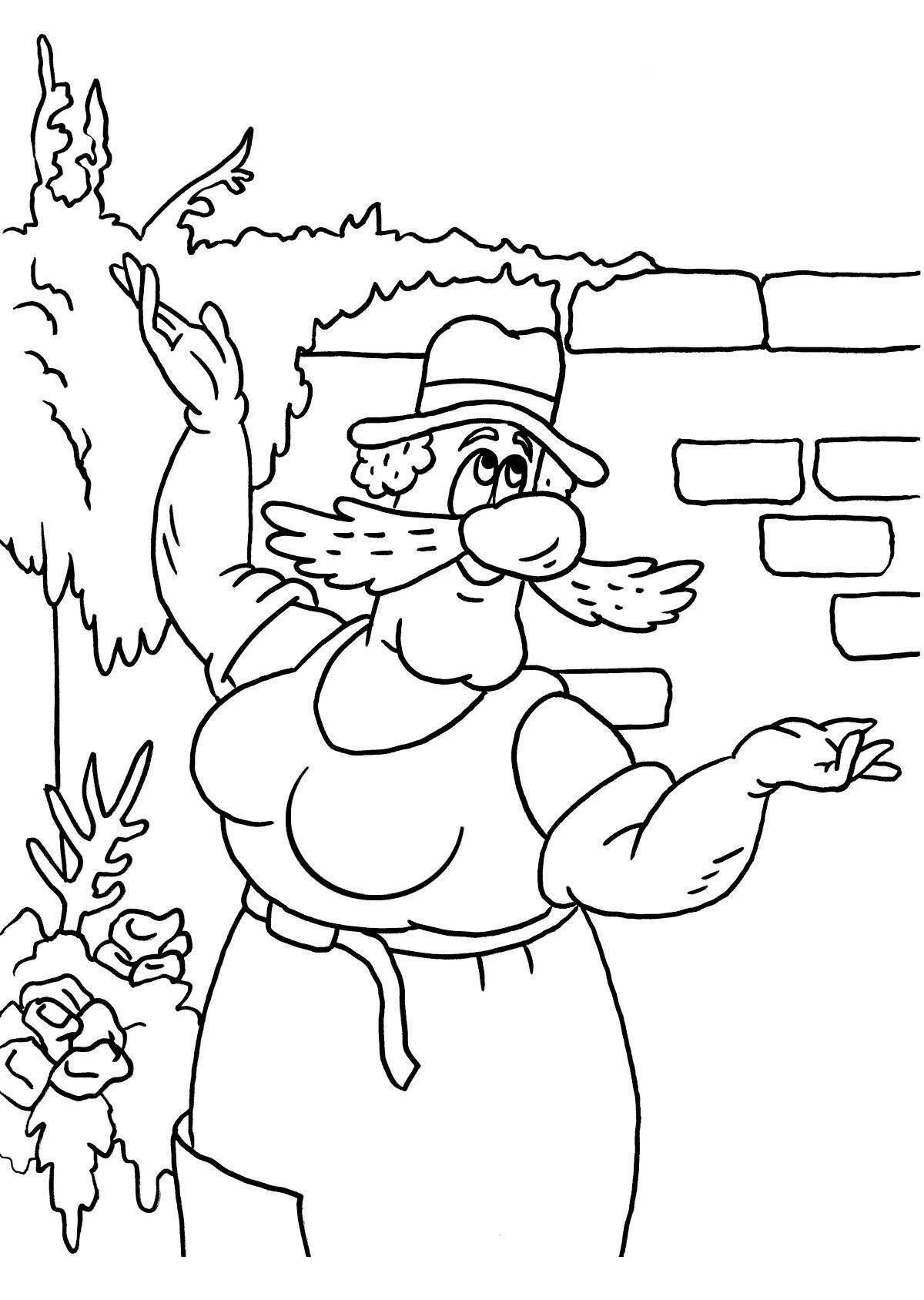 Смелый funky uncle mokus coloring page