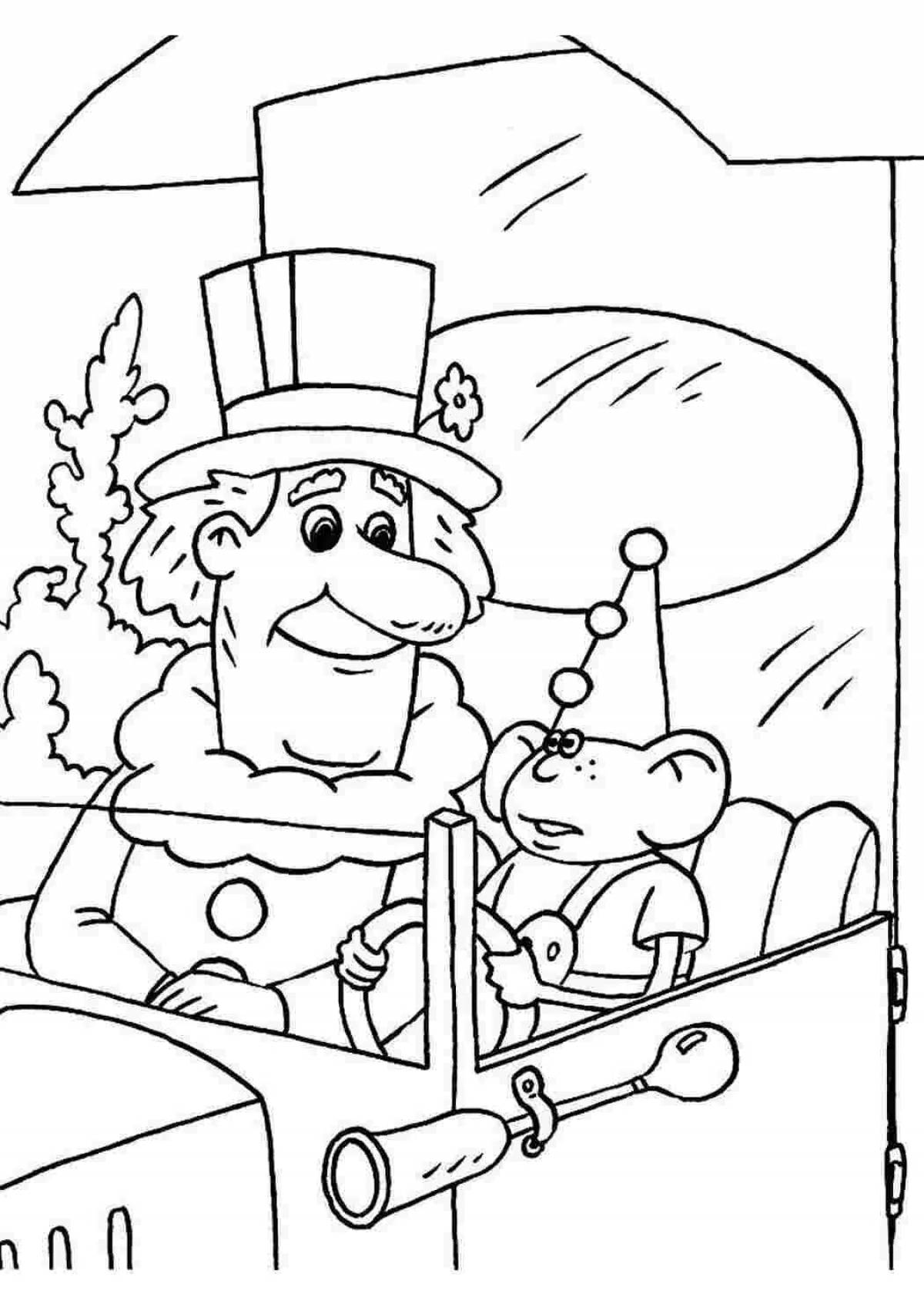 Adorable funky uncle mokus coloring book