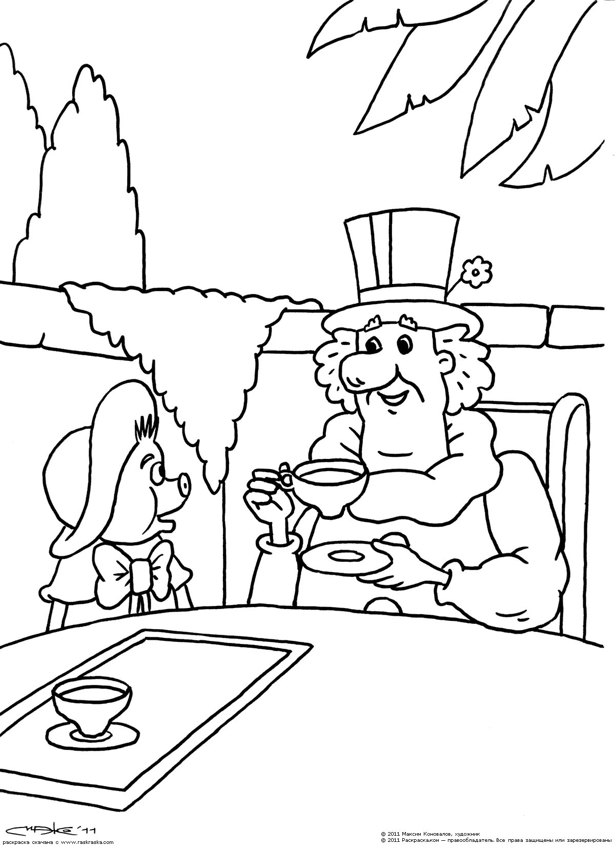 Magic funky uncle mokus coloring page