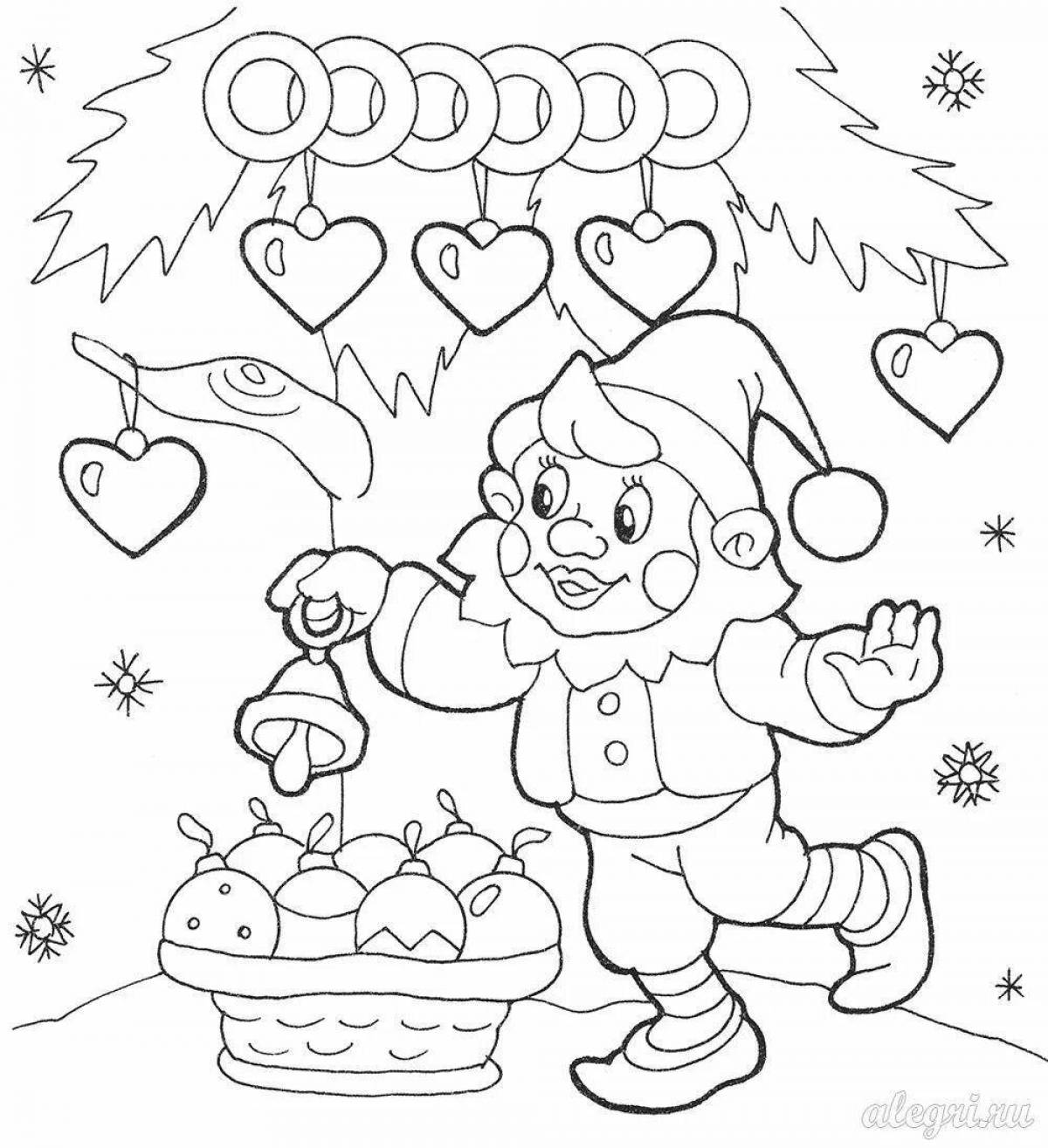 Color-frenzy new year 9 years coloring page
