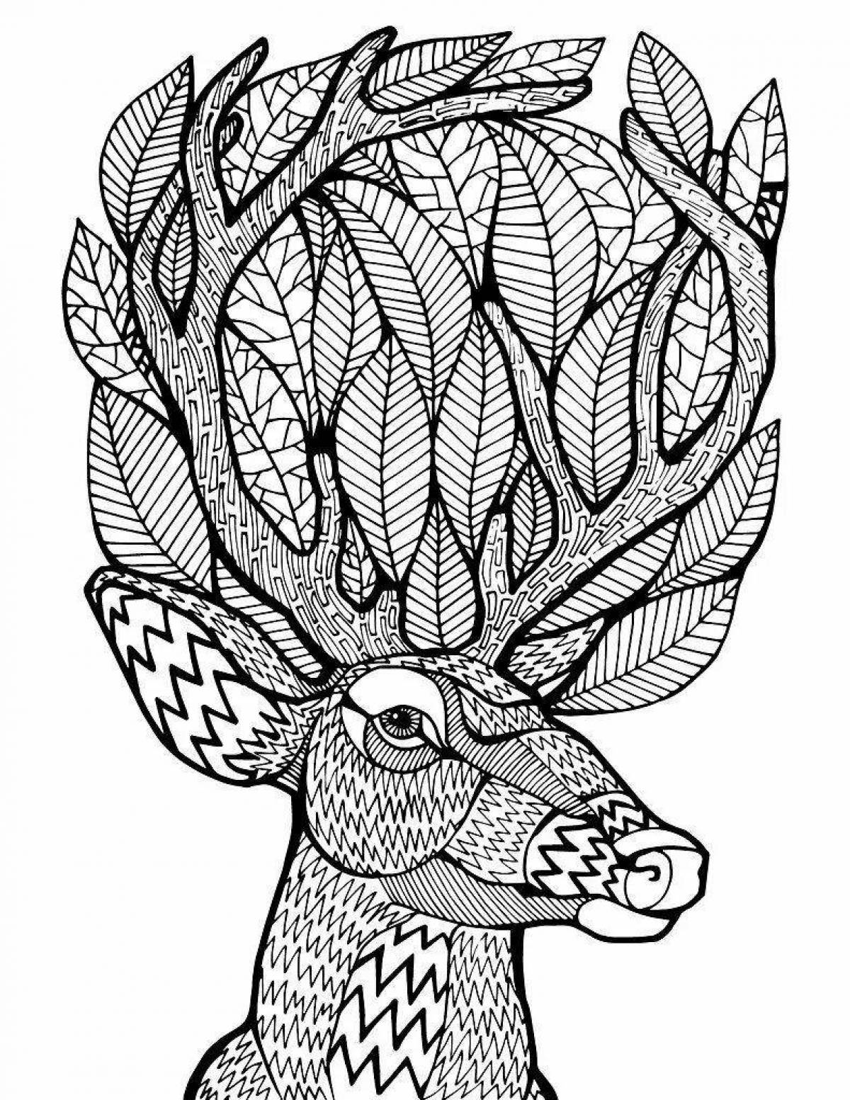 Radiant coloring page black and white complex