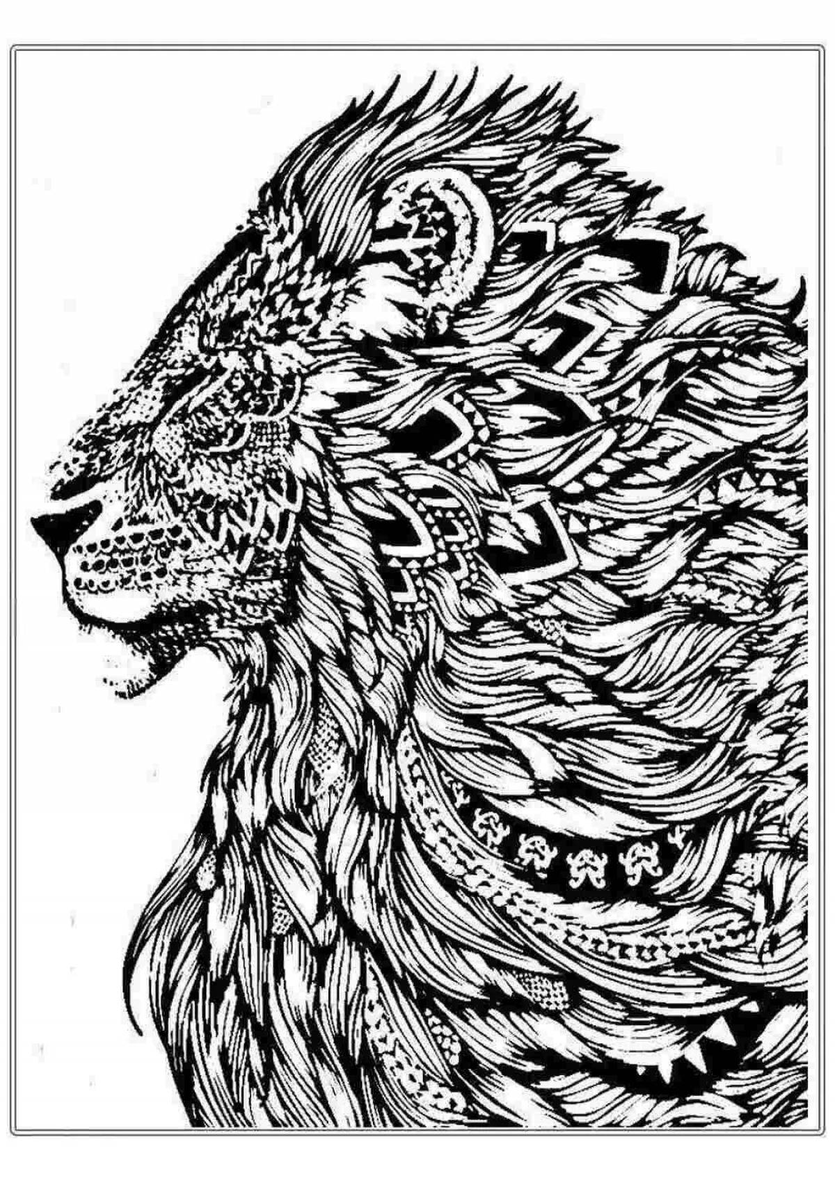 Grand coloring page black and white complex