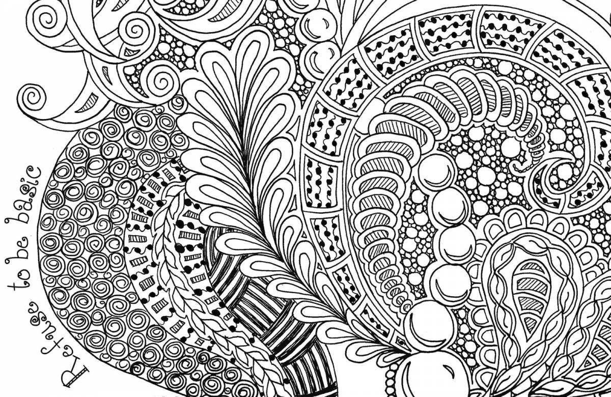 Splendiferous coloring page black and white complex