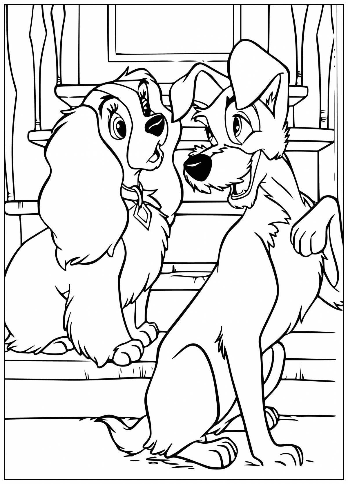 Funny fox and dog coloring book