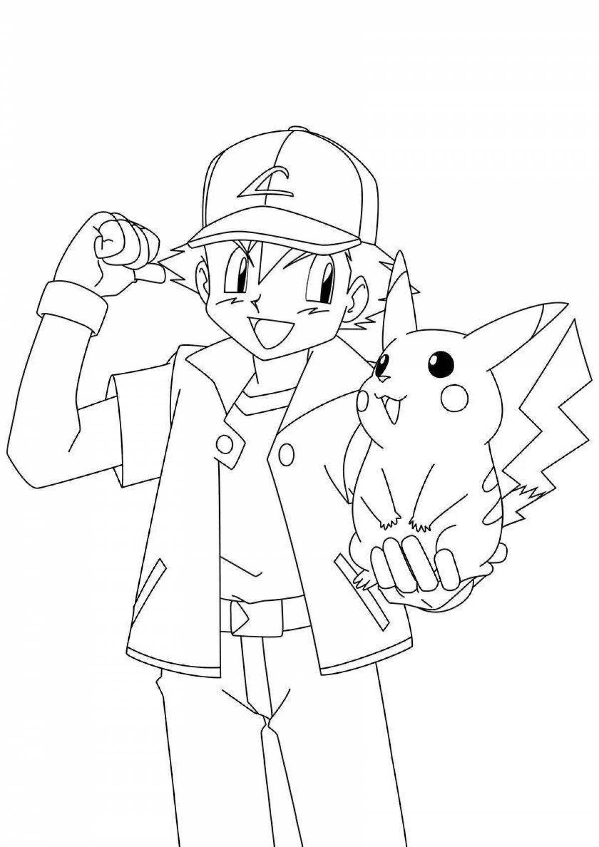 Fun coloring Pikachu in a cap