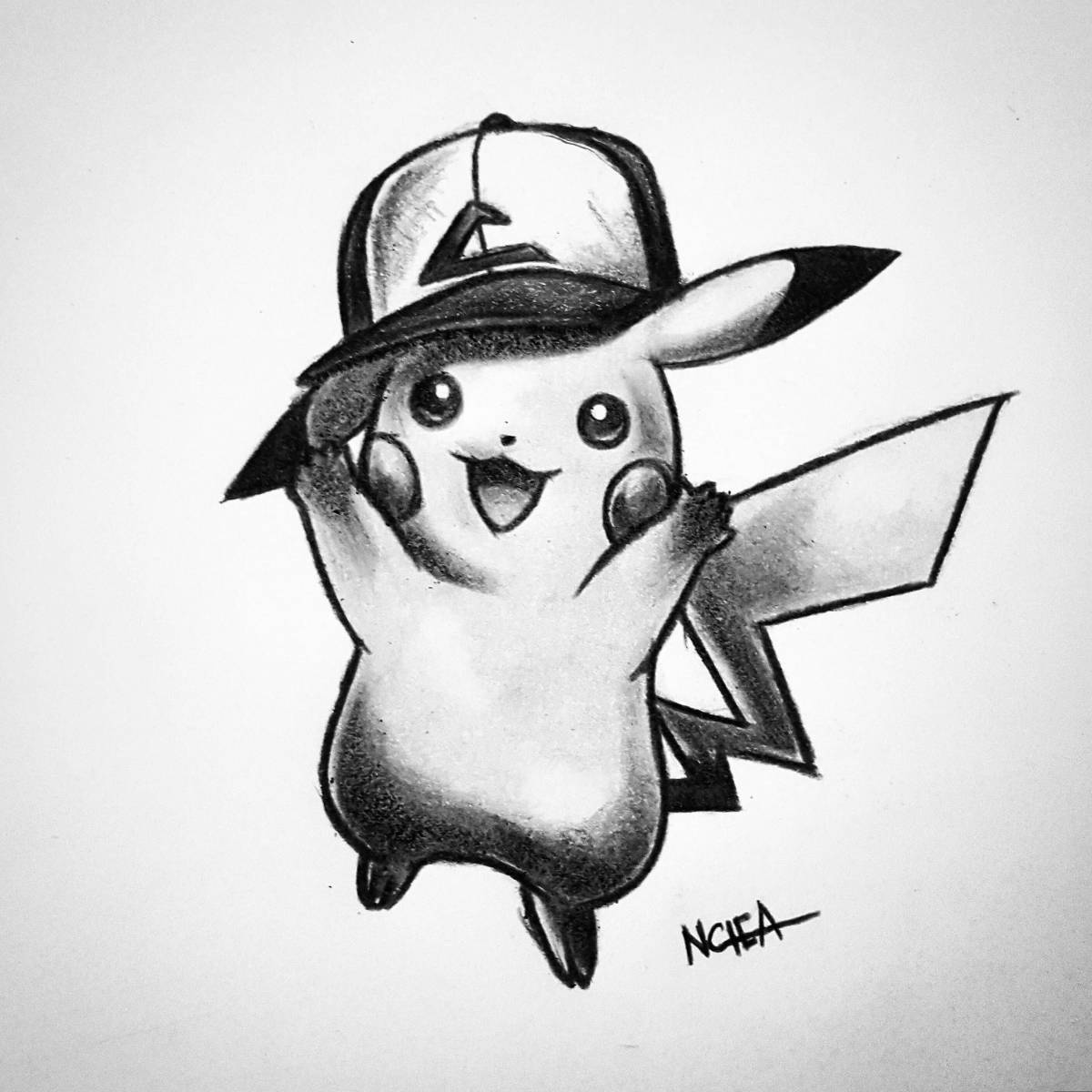 Coloring Pikachu in a cap
