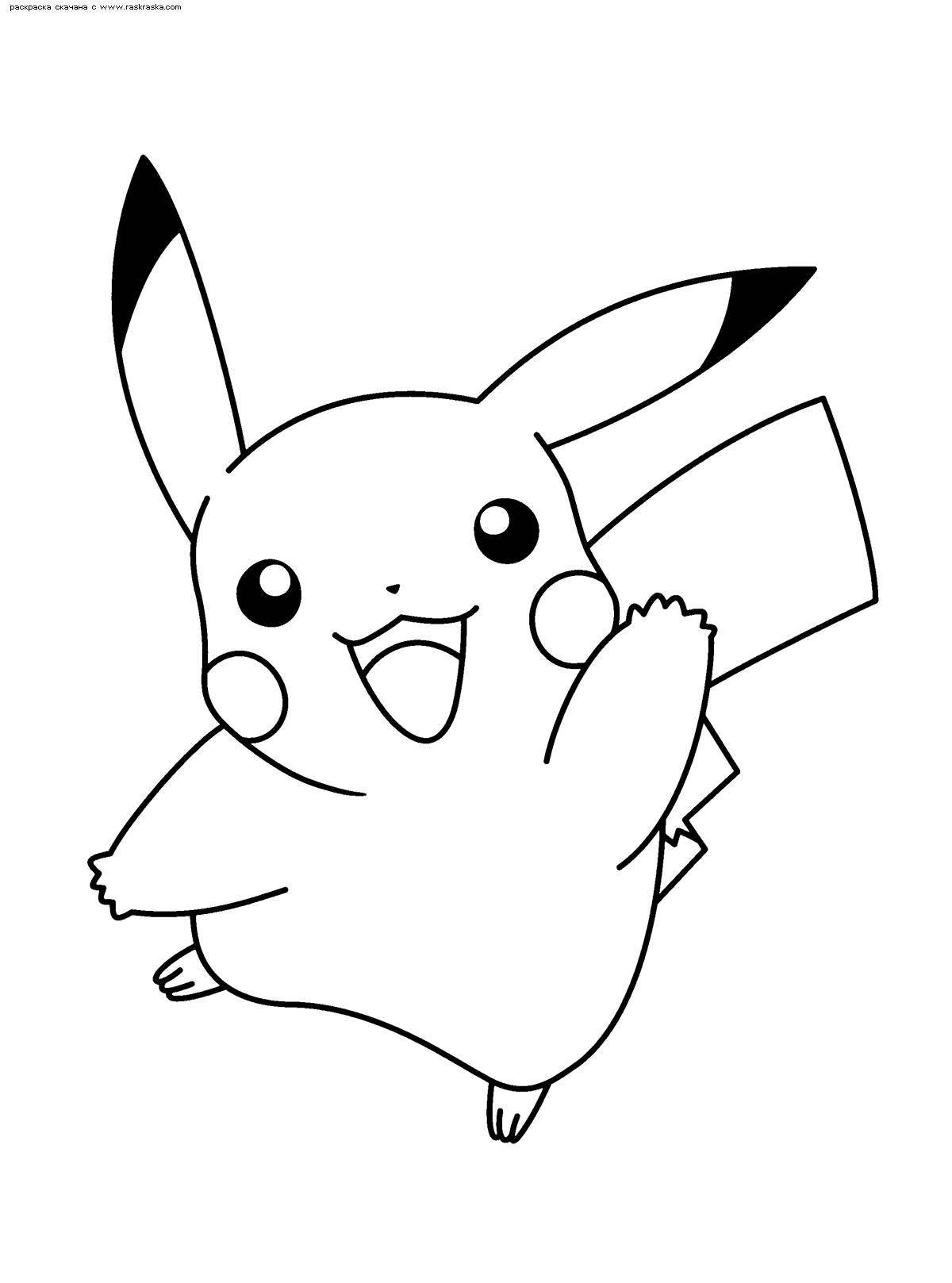 Funny coloring of Pikachu in a cap