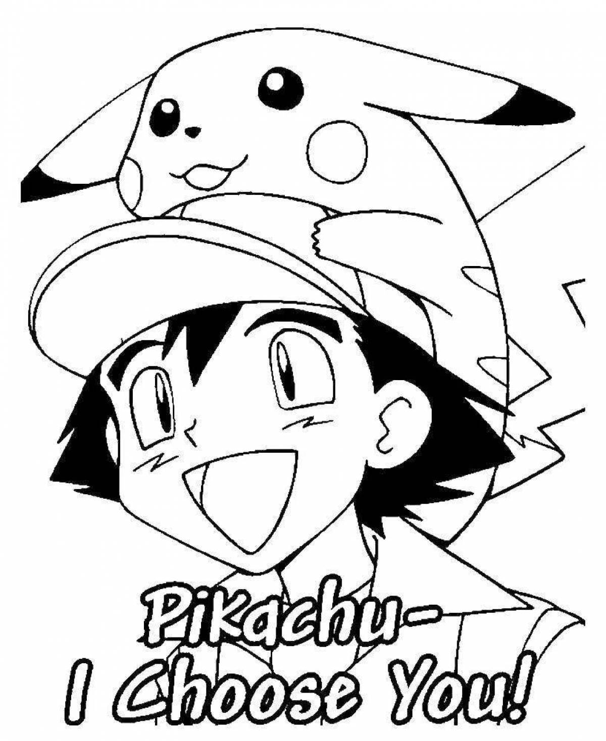 Live coloring of Pikachu in a cap