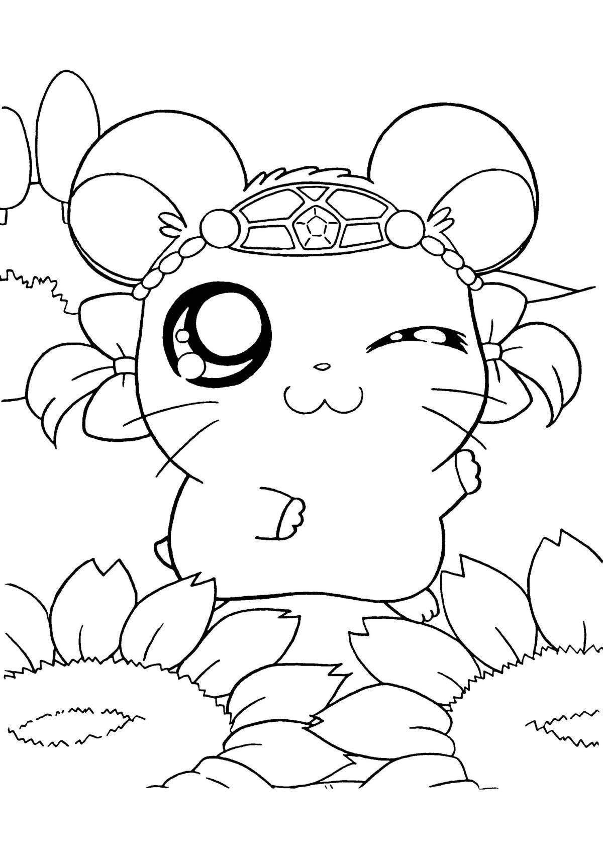 Amazing coloring pages anime animals cute