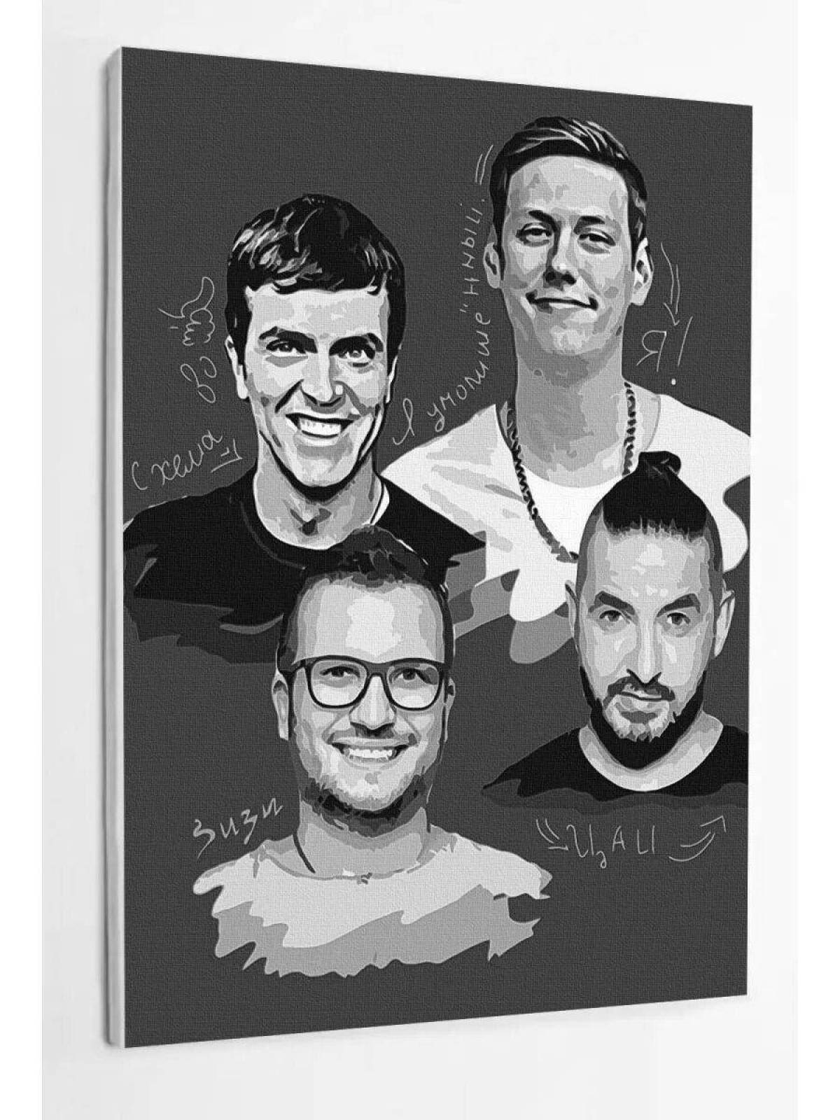 Photo Colorful coloring improvisation by numbers