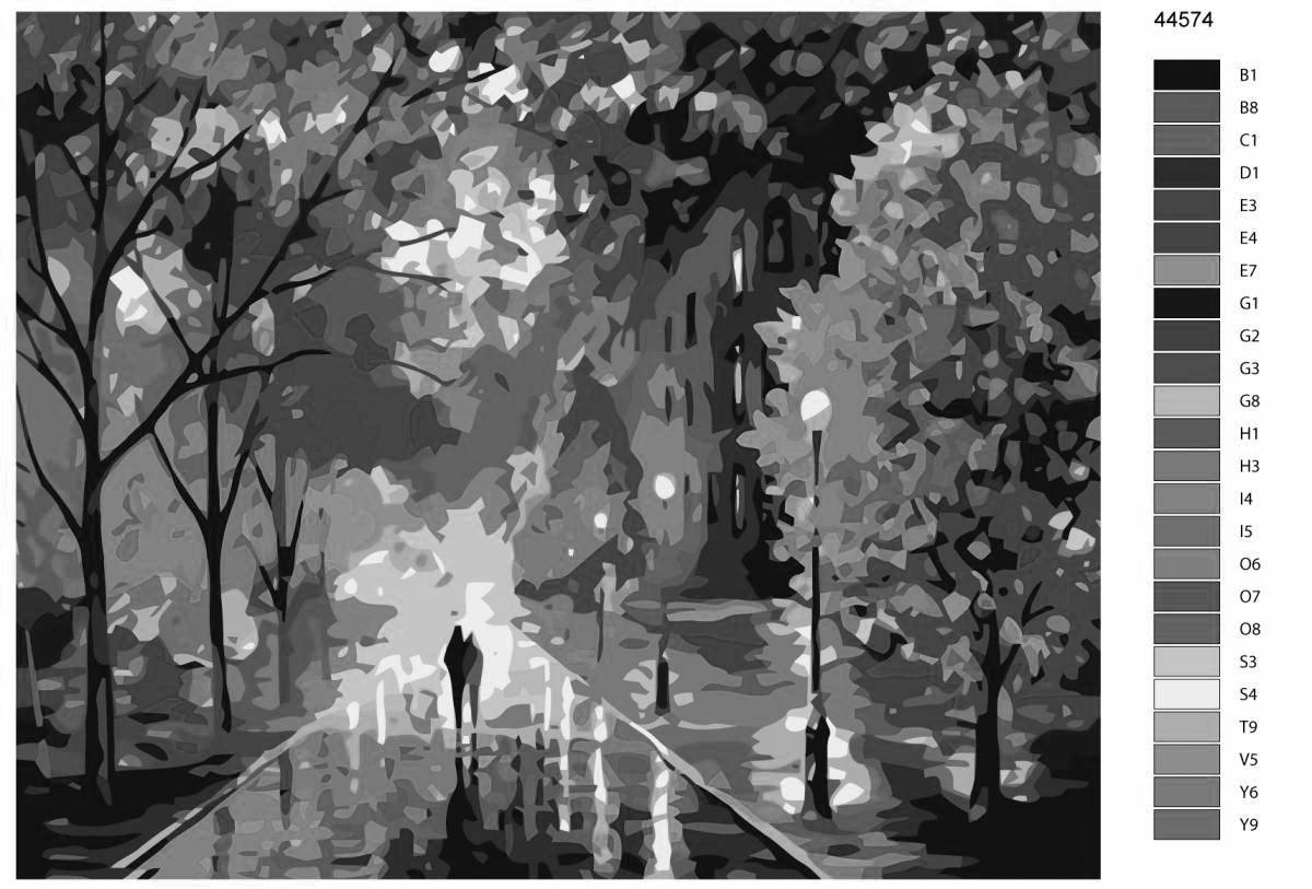 Photo Color-crazy coloring page improvisation by numbers