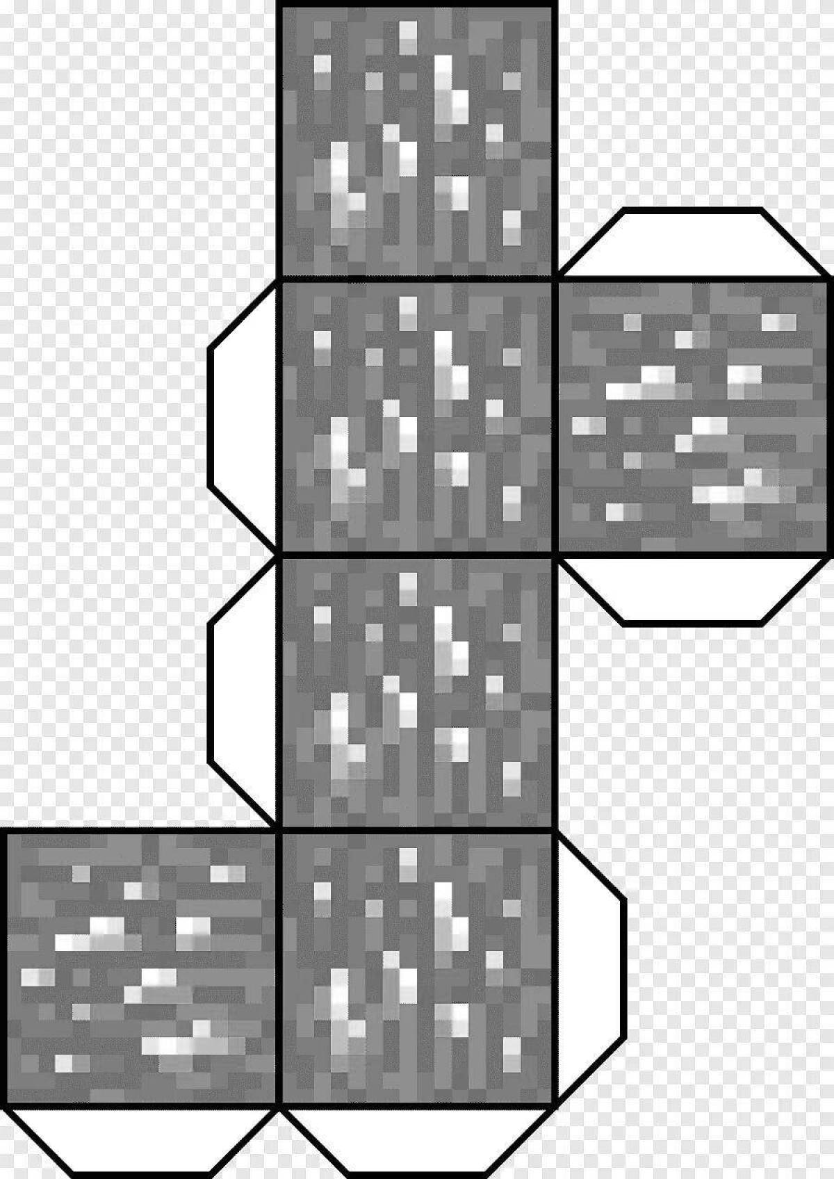 Minecraft fun blocks coloring page