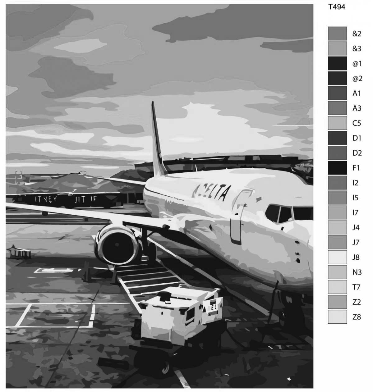 Tempting aircraft numbers coloring page