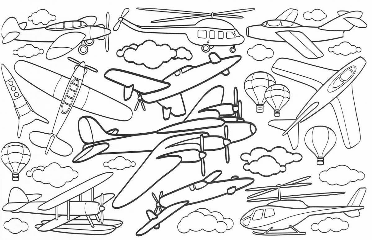 Coloring page with attractive aircraft numbers