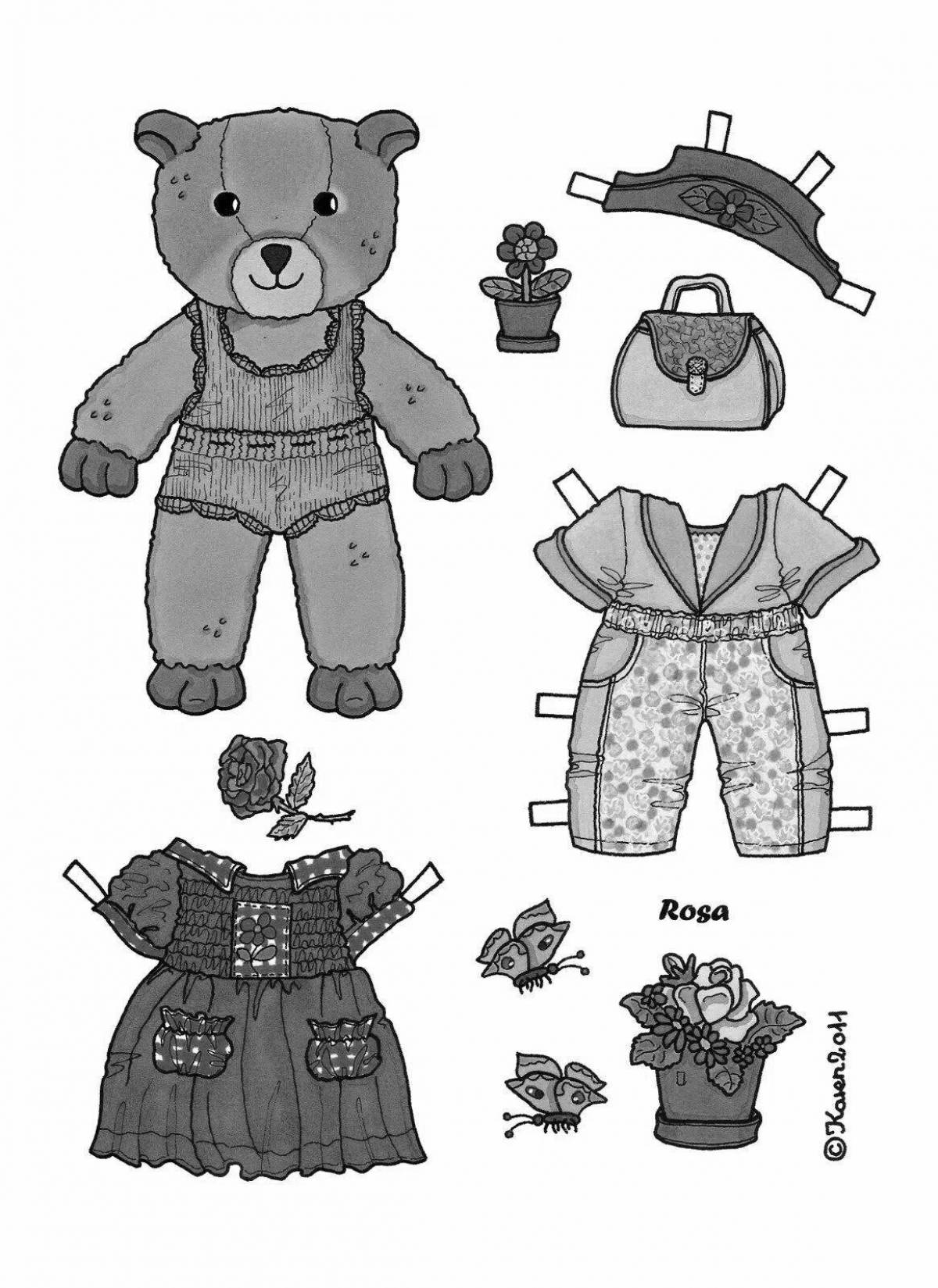 Friendly bear in clothes