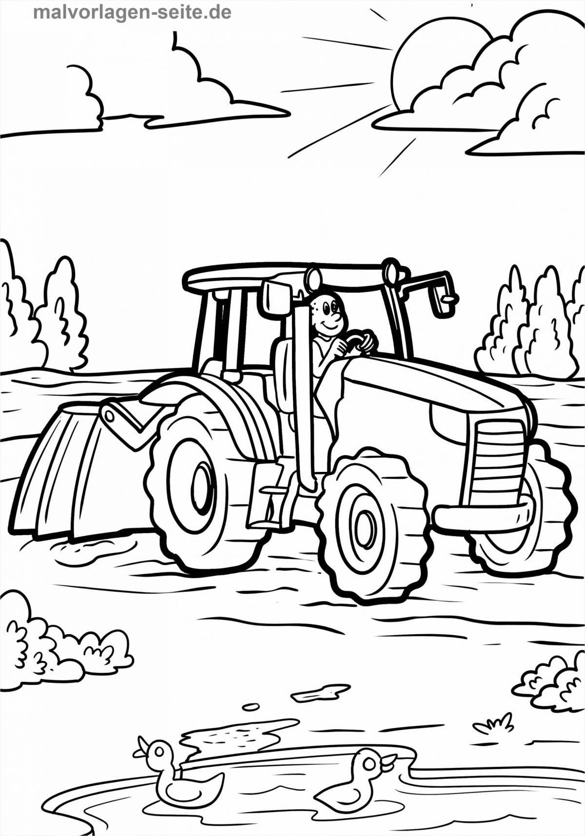Tractor with plow #2