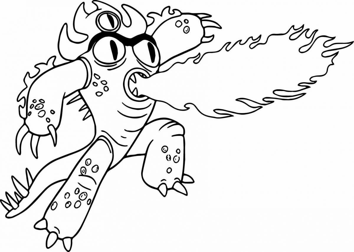 Exciting gujitsu fighting jaws coloring page