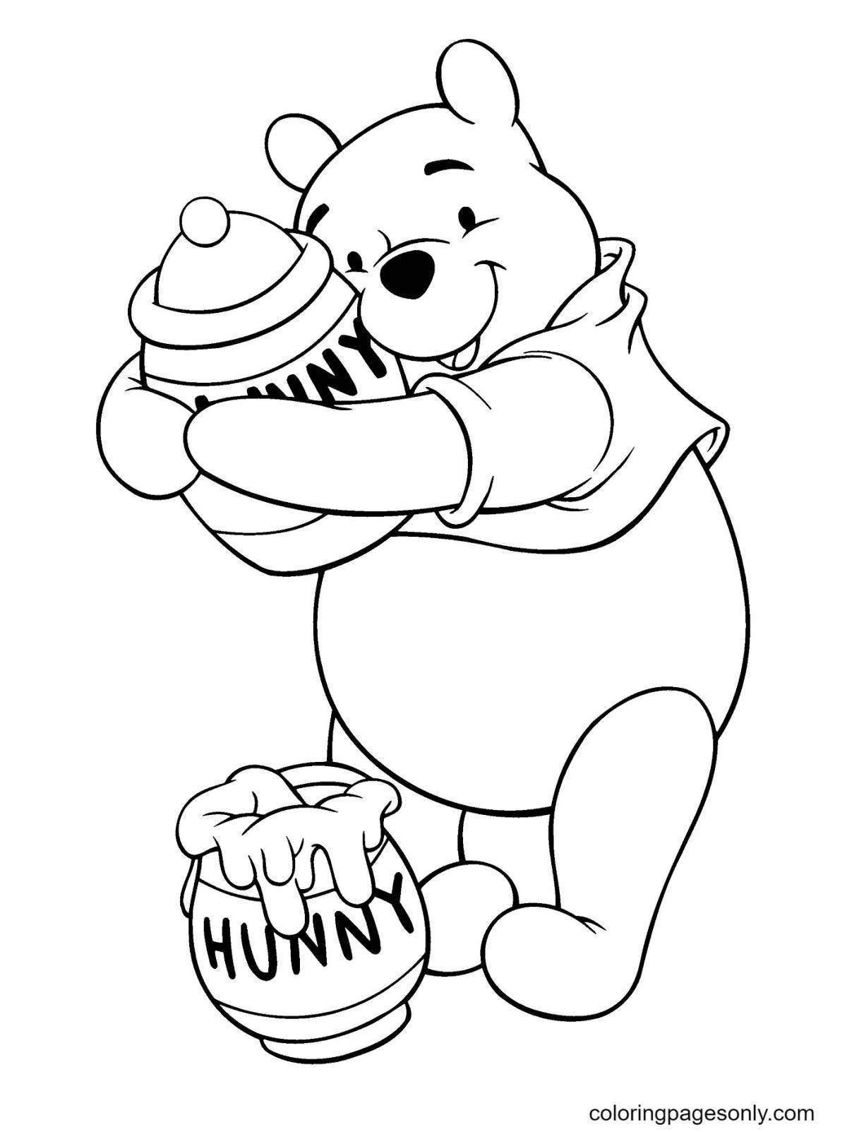 Furry bear with honey coloring book