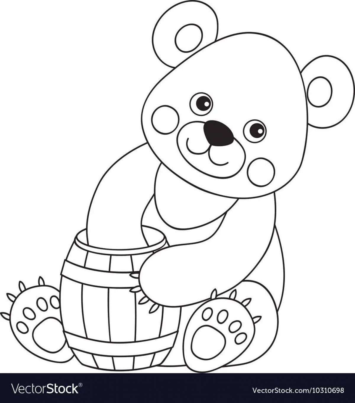 Merry bear with honey coloring book
